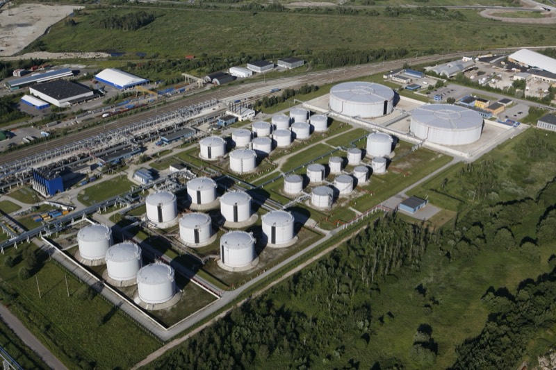 The Trendgate tank farm in Maardu, seen from the air.